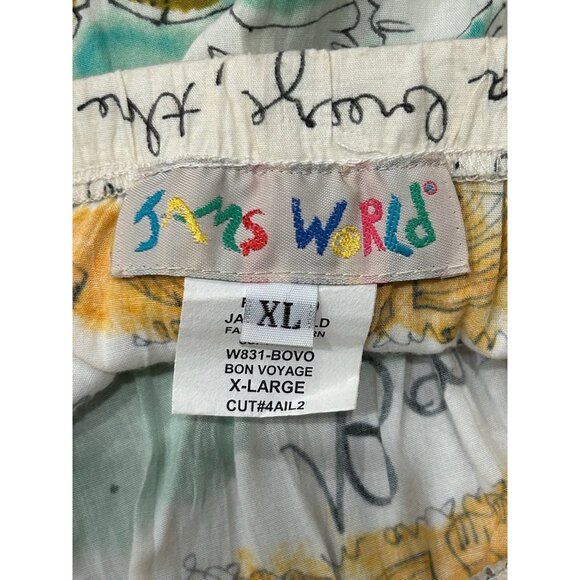 Jams World Bon Voyage Hattie Tropical Print Skirt XL Colorful Elastic Waist - Picture 5 of 10